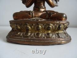 Bouddha Ancienne Statue en Bronze Divinité Inde Hindouisme