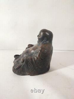 Bouddha Budai en Bronze / 1368-1644 Chine Ming / Statue Sculpture Chinois Ancien
