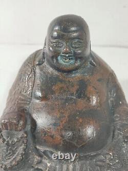 Bouddha Budai en Bronze / 1368-1644 Chine Ming / Statue Sculpture Chinois Ancien