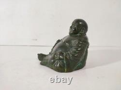 Bouddha Rieur en Bronze / 19th Chine Qing / Statue Sculpture Chinois Ancien