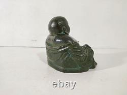 Bouddha Rieur en Bronze / 19th Chine Qing / Statue Sculpture Chinois Ancien