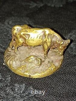 Bronze Ancien Vache Miniature Par Jp Mene Non Signé