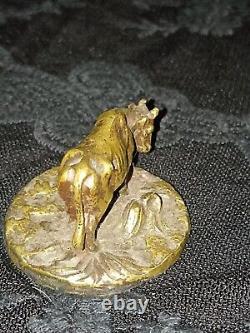 Bronze Ancien Vache Miniature Par Jp Mene Non Signé