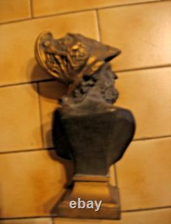 Bronze Buste Dieu Mythologie Grecque Zeus Statue Ancienne De Caractere