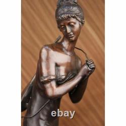 Bronze Sculpture Statue Solde Signe Moreau Sexy Fille à Jouer Ancien Mode G Bz