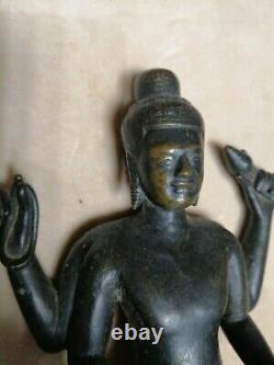 Bronze Statue Bodhisattva Cambodge Sculpture Asiatique Asie Ancien H27 cm