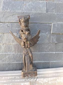 Bronze Statue, Figurine Ancienne de Vishnu, Garuda. Sculpture Statuette Asie