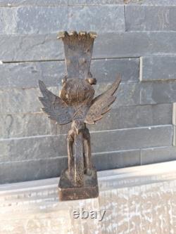 Bronze Statue, Figurine Ancienne de Vishnu, Garuda. Sculpture Statuette Asie