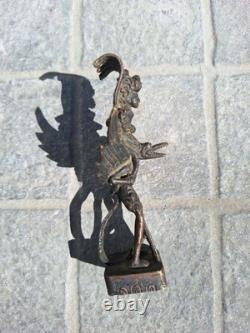 Bronze Statue, Figurine Ancienne de Vishnu, Garuda. Sculpture Statuette Asie