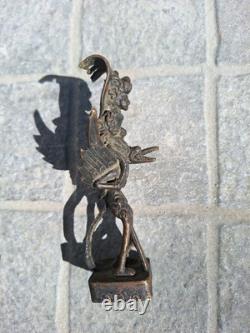Bronze Statue, Figurine Ancienne de Vishnu, Garuda. Sculpture Statuette Asie