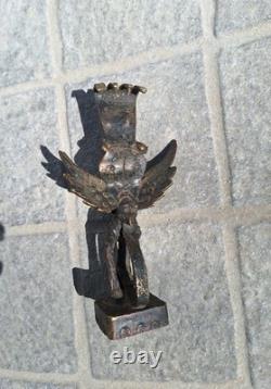 Bronze Statue, Figurine Ancienne de Vishnu, Garuda. Sculpture Statuette Asie