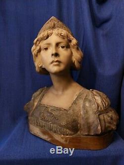 Buste Ancien Terre Cuite signé Richard Aurili 19ème antique terracotta bust
