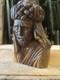 Buste Art Populaire Bois Sculpt&eacute; Ancien Statue Statuette Sculpture Primitif