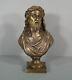 Buste Christ A La Couronne D'épines Sculpture Bronze Ancien Signé Bulio