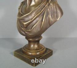 Buste Christ A La Couronne D'épines Sculpture Bronze Ancien Signé Bulio