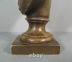 Buste Christ A La Couronne D'épines Sculpture Bronze Ancien Signé Bulio
