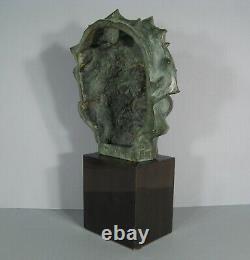Buste Christ A La Couronne Dépines Sculpture Ancienne Bronze Signé Lassoeur