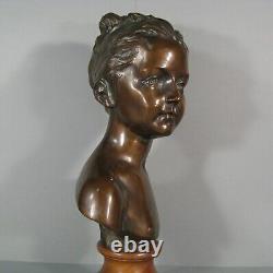 Buste De Louise Brongniart Jeune Fille Sculpture Bronze Ancien Musée Du Louvre
