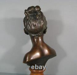 Buste De Louise Brongniart Jeune Fille Sculpture Bronze Ancien Musée Du Louvre