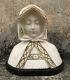 Buste Vierge Marie Lourdes Sculpture Ancienne Albâtre C. 1900 Statue Fagioli