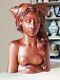 Buste De Femme Balinaise Statue Ancienne En Bois Massif