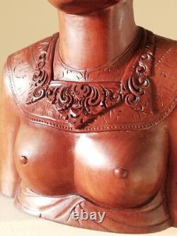 Buste de femme Balinaise Statue ancienne en bois massif