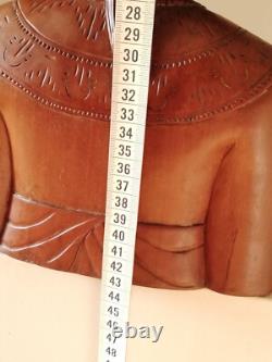 Buste de femme Balinaise Statue ancienne en bois massif