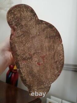 Buste indonésien de déesse en bois polychome ancien