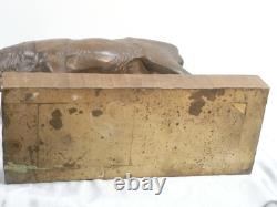 CERF BOIS SCULPTE FORET NOIRE ANCIENNE GRANDE SCULPTURE ANIMALIÈRE signé
