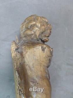 CHERUBIN ancien, en bois sculpté