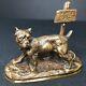 Chien De Garde Bronze Non Signé Fonte Ancienne Vintage Ancien Antique $