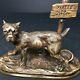 Chien De Garde Bronze Non Signé Fonte Ancienne Vintage Ancien Antique %