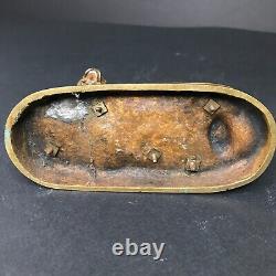 CHIEN DE GARDE bronze non signé Fonte ancienne vintage ancien antique $