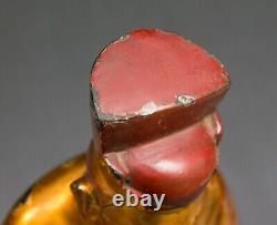 CHINE ou ASIE statue en bois doré Sculpture Homme sage moine ancien