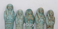 COLLECTION DE 5 STATUES PHARAONIQUES ANCIENNES ÉGYPTIENNES USHABTI de la rein