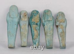 COLLECTION DE 5 STATUES PHARAONIQUES ANCIENNES ÉGYPTIENNES USHABTI de la rein