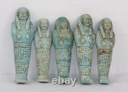 COLLECTION DE 5 STATUES PHARAONIQUES ANCIENNES ÉGYPTIENNES USHABTI de la rein