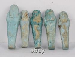 COLLECTION DE 5 STATUES PHARAONIQUES ANCIENNES ÉGYPTIENNES USHABTI de la rein