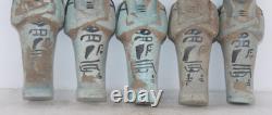 COLLECTION DE 5 STATUES UNIQUES PHARAONIQUES ANCIENNES ÉGYPTIENNES USHABTI de