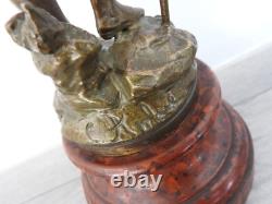 C. ANFRIE sculpture ancienne statue FIGURINE °TOURISTE °ART NOUVEAU AUTHENTIQUE