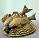 C. Charles Periode Art D&eacute;co, Poissons En Bronze Belle Patine Ancienne. Sign&eacute;s