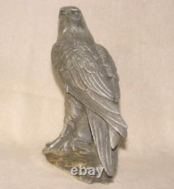 Ccollecté Ancienne art Lifelike Aigle Lifelike Aigle Statue / Argent Sculptures