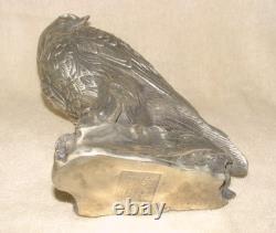 Ccollecté Ancienne art Lifelike Aigle Lifelike Aigle Statue / Argent Sculptures