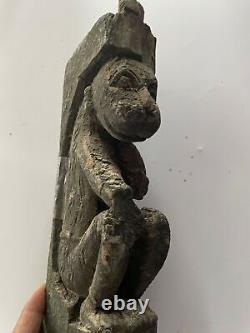 Char en bois Rare ancienne statue religieuse sculpture oeuvre de collection