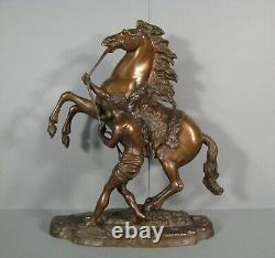 Cheval De Marly Sculpture Ancienne En Bronze D'après Coustou Cheval Cabré
