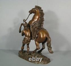 Cheval De Marly Sculpture Ancienne En Bronze D'après Coustou Cheval Cabré