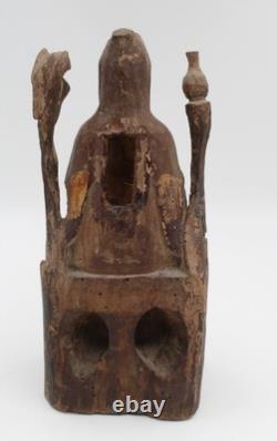Chine statue en bois ancienne guanyin et enfant 18 / 19 eme