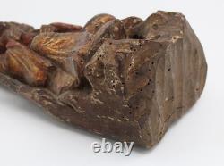 Chine statue en bois ancienne guanyin et enfant 18 / 19 eme