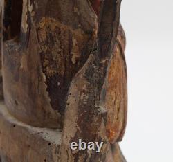 Chine statue en bois ancienne guanyin et enfant 18 / 19 eme