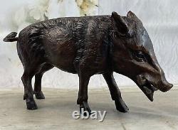 Chinois Ancien Cuivre Bronze Feng Shui Evil Lucky Richesse Wild Boar Pig Statue